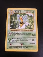 BEEDRILL SHADOWLESS - POKEMON 17/102 BASE SET UNLIMITED NEAR MINT US VERSION