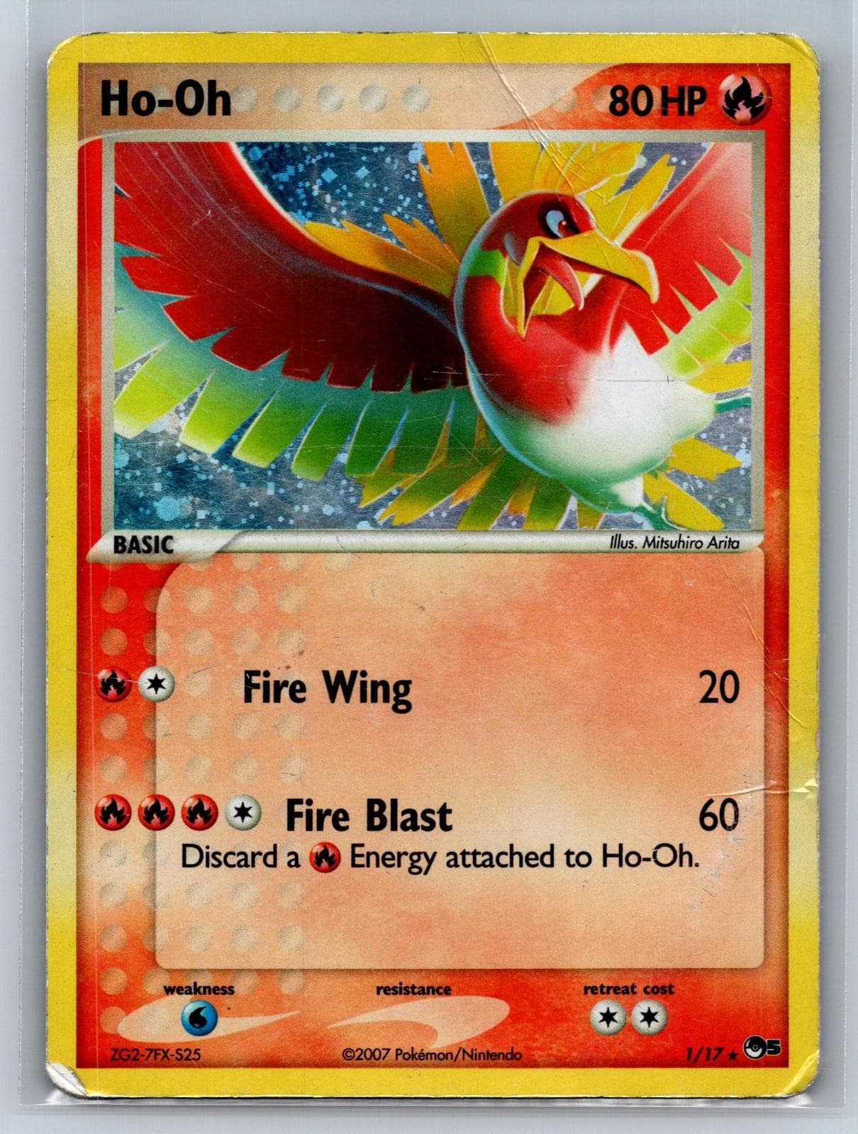 Ho-Oh 1/17 Rare POP Series 5 Pokemon Holo Damaged