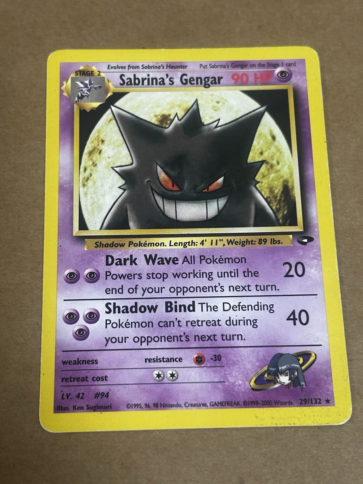 Sabrina's Gengar 29/132 Gym Challenge Unlimited Rare Pokemon TCG MP