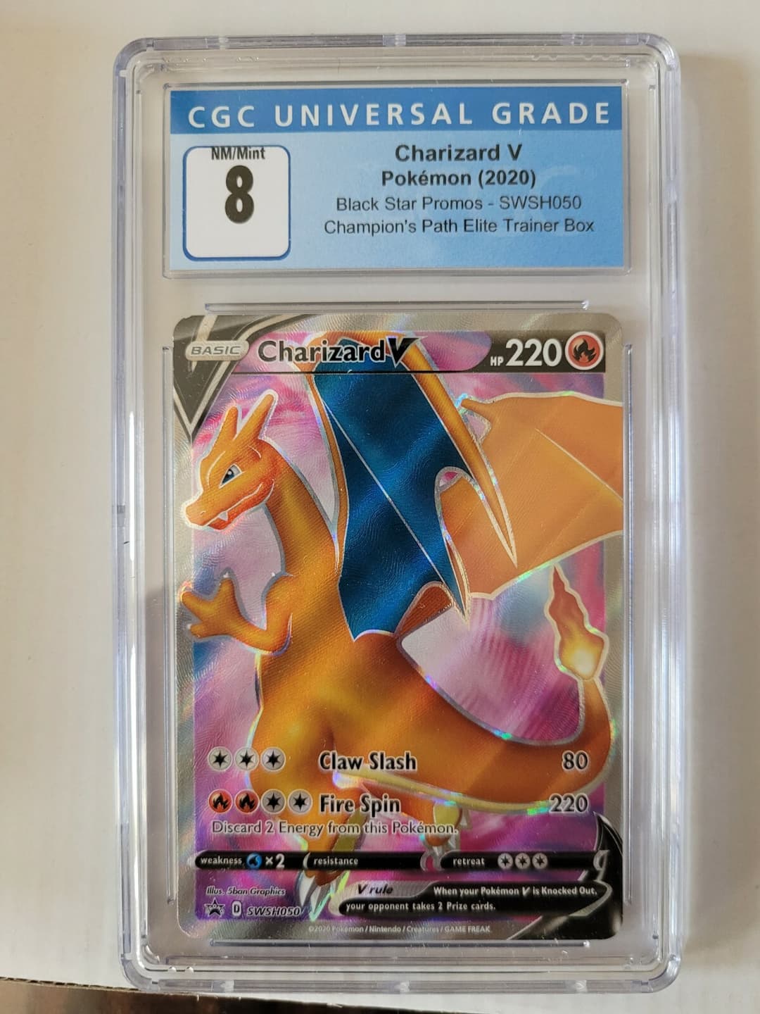Pokemon 2020 Champion's Path Elite Trainer Box Charizard v CGC NM/Mint 8
