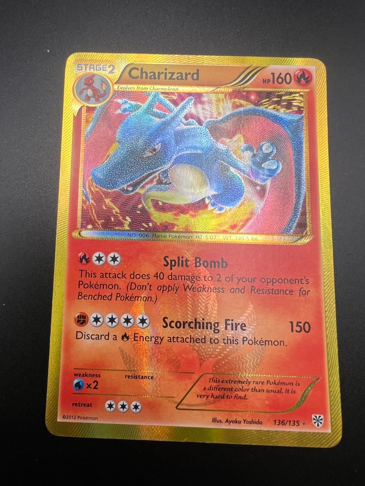 Charizard - 136/135 - Pokemon Plasma Storm Black & White Secret Rare Card LP