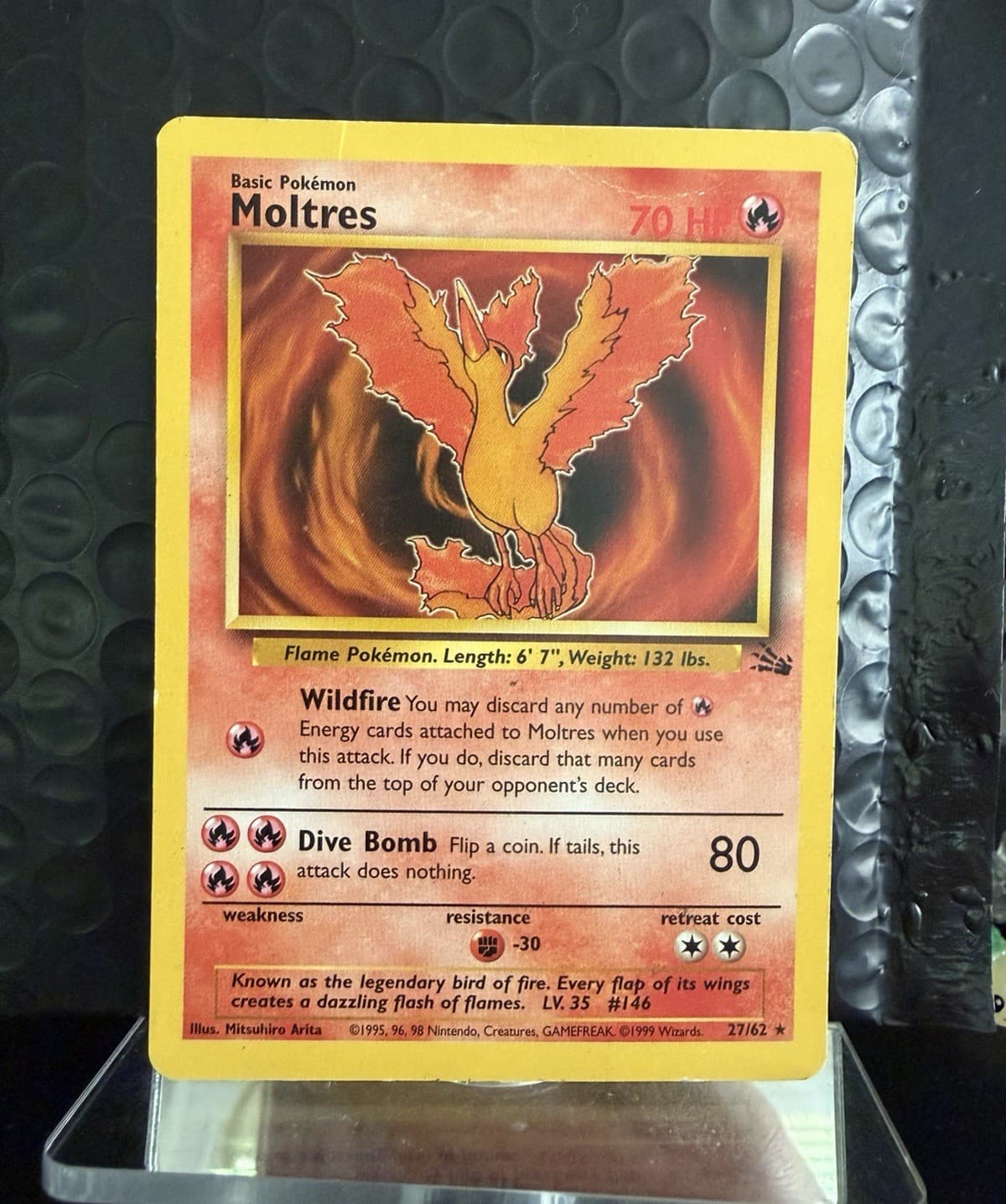 Wizards of the Coast Moltres 12/62 Fossil Holo Rare Eng 1999 70HP