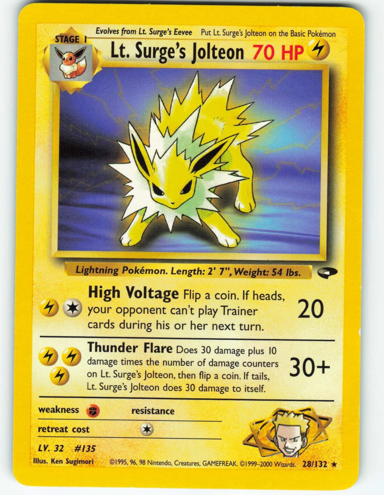 Lt. Surge's Jolteon - 28/132 Gym Challenge - Pokémon TCG - 2000