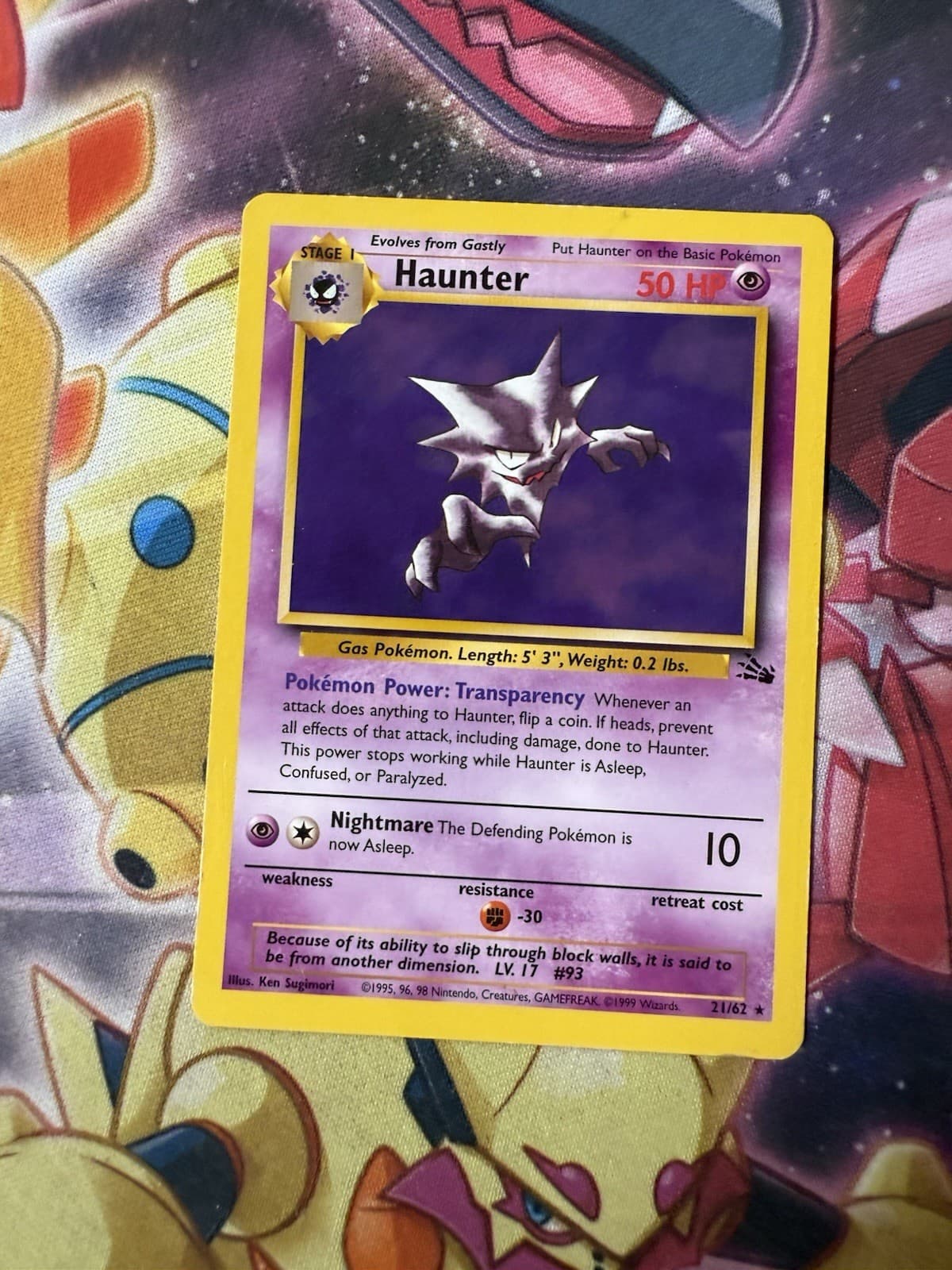 Haunter 21/62 Fossil WOTC Pokemon TCG Regular Rare 1999 LP