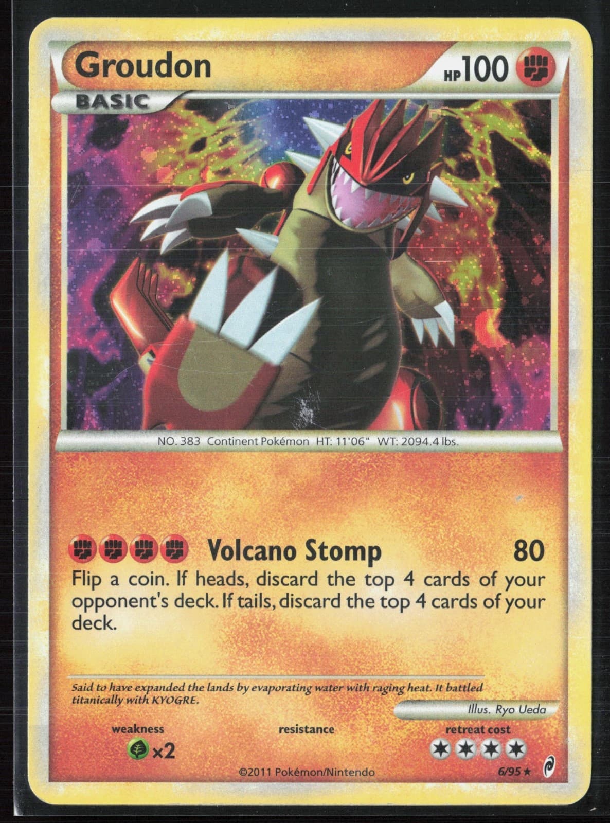 Groudon 6/95 Call of Legends 2011 Holo Rare Pokémon Card