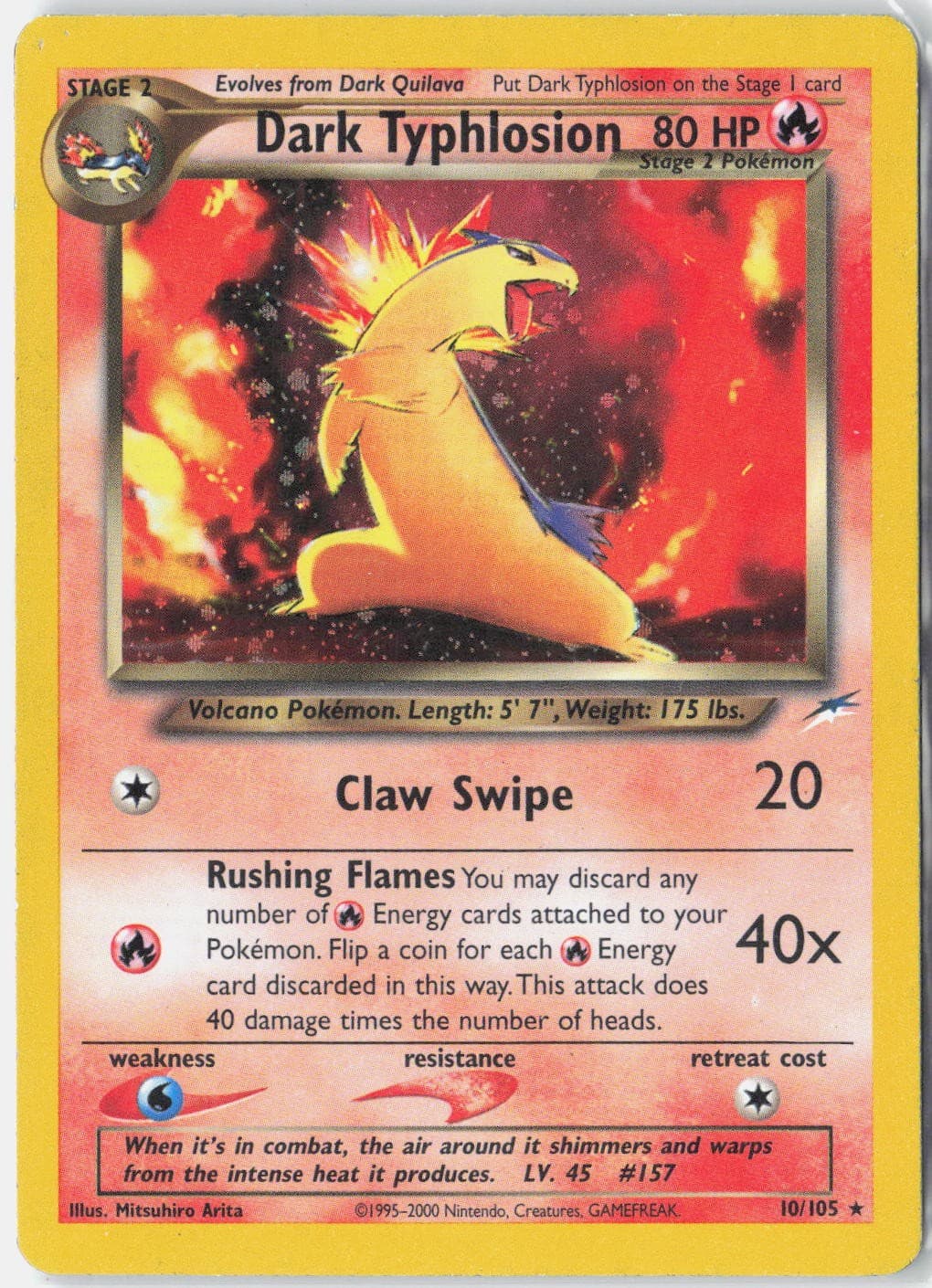Dark Typhlosion Neo Destiny 010/105 Pokemon Card Unlimited Holo