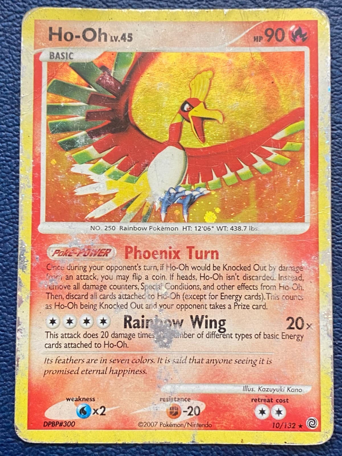 Ho-oh 10/132 Secret Wonders 2007 Vintage Kazuyuki Kano Holo Rare - DMG