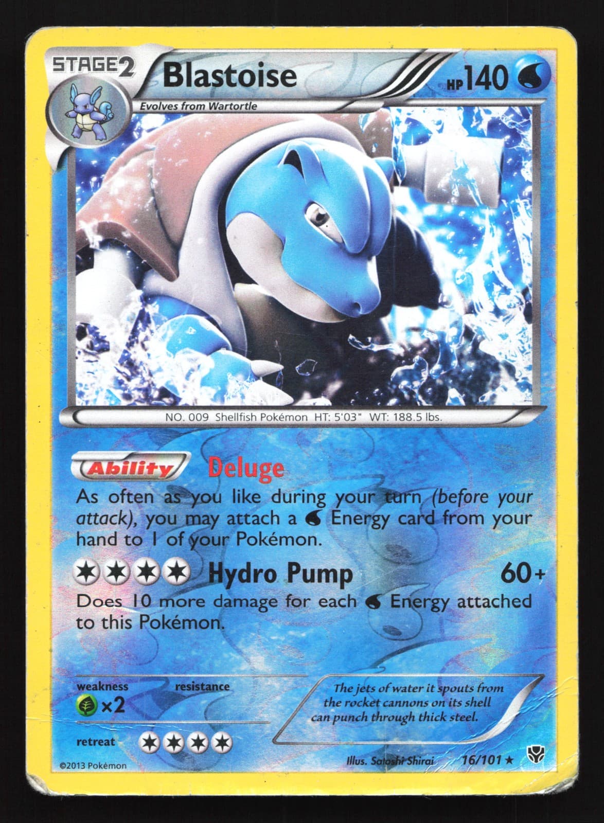 Blastoise 16/101 Plasma Blast Rare Reverse Holo Pokemon Card