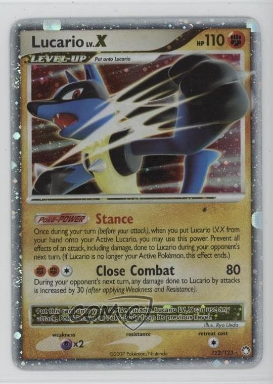 Lucario LVX Holo Pokémon Diamond & Pearl Mysterious Treasures #122 2007