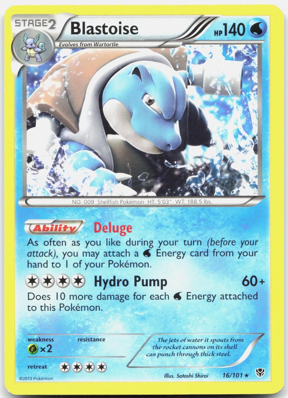 Blastoise 16/101 Rare Plasma Blast Pokemon Moderately Played