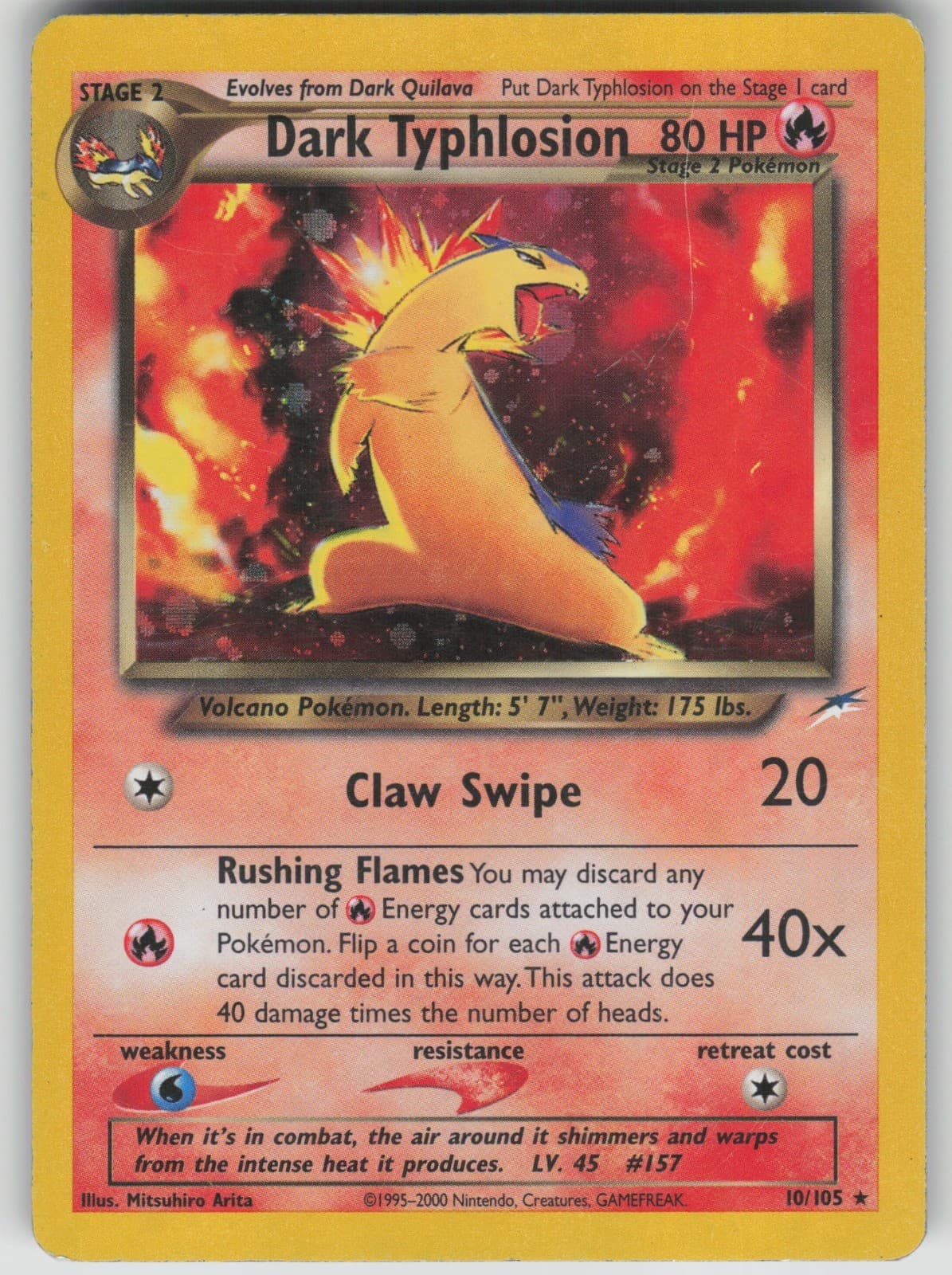 Pokemon TCG Dark Typhlosion Holo Rare Neo Destiny 010/105