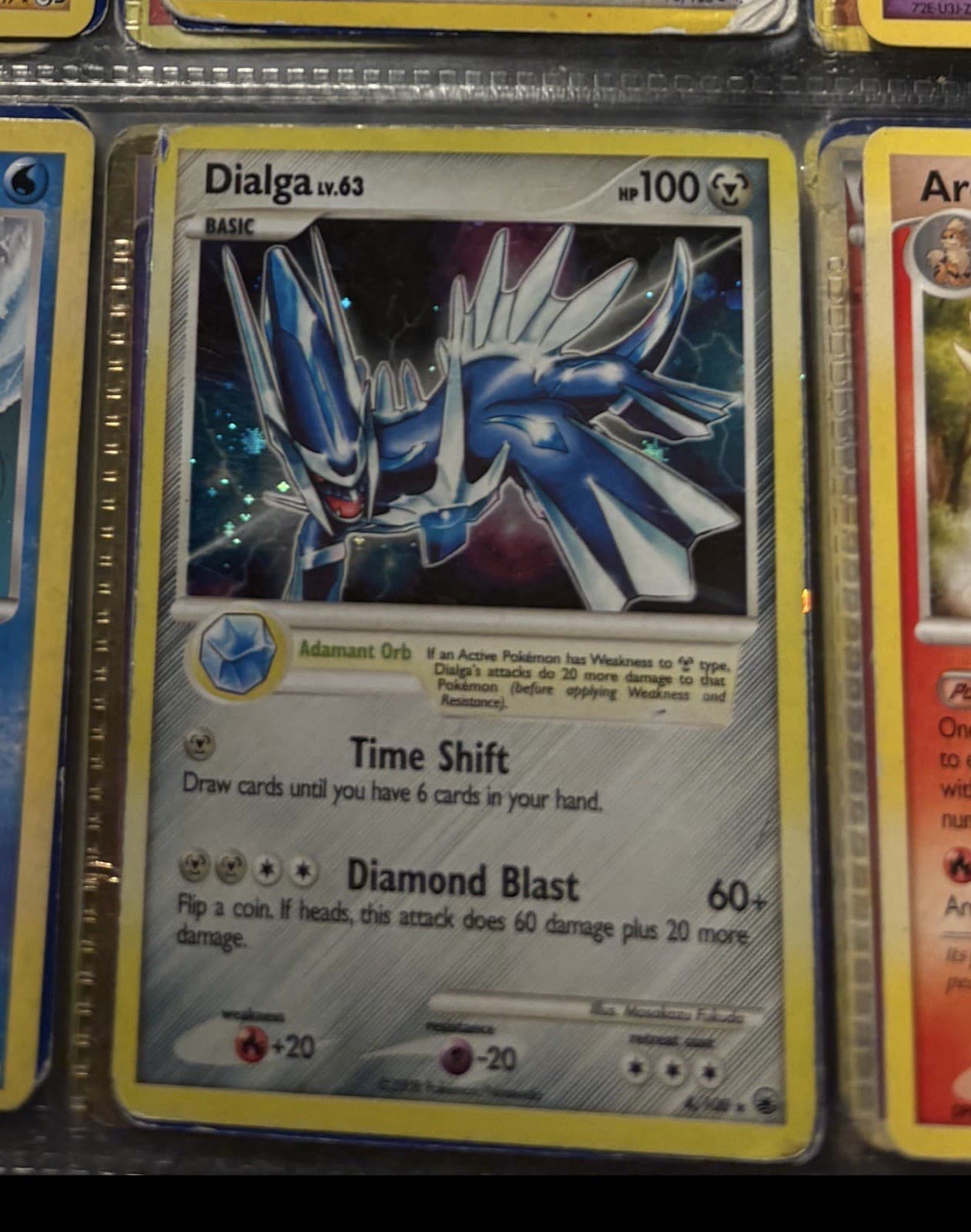 Pokemon 2008 Dialga LV.63 4/100 Holo Rare Diamond Pearl Majestic Dawn