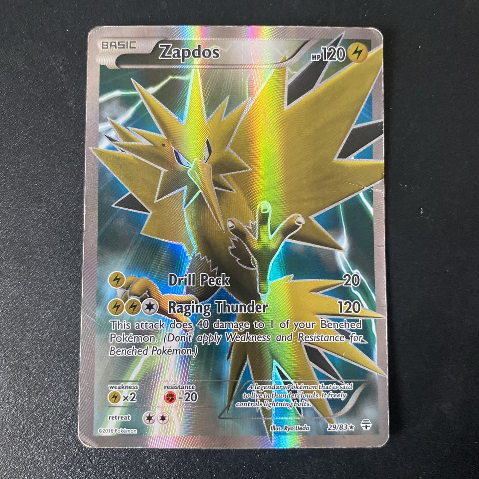 Pokémon TCG Zapdos Holo Full Art Ultra Rare Card Generations