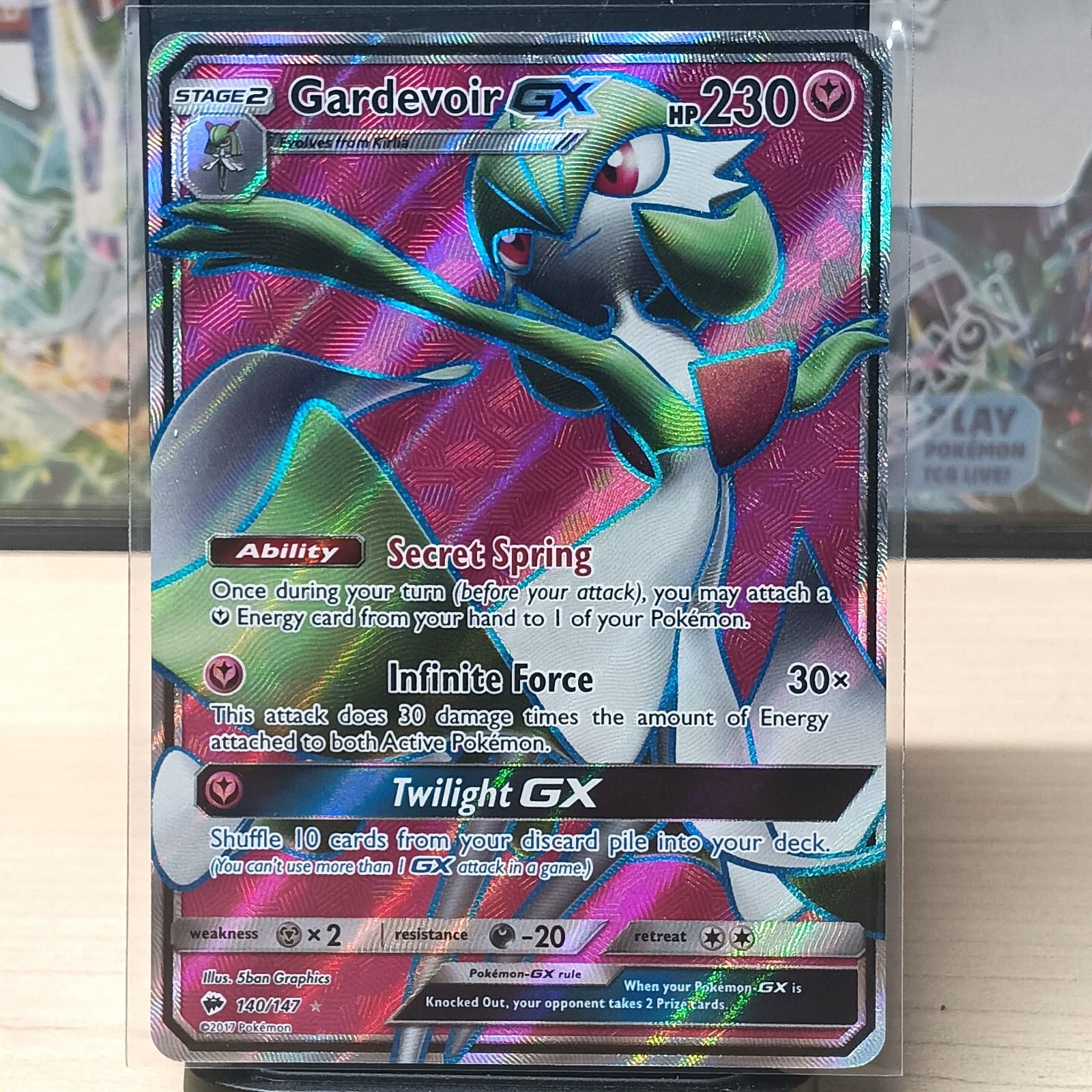 Pokemon TCG Gardevoir GX 140/147 SM Burning Shadows Full Art Holo Ultra Rare