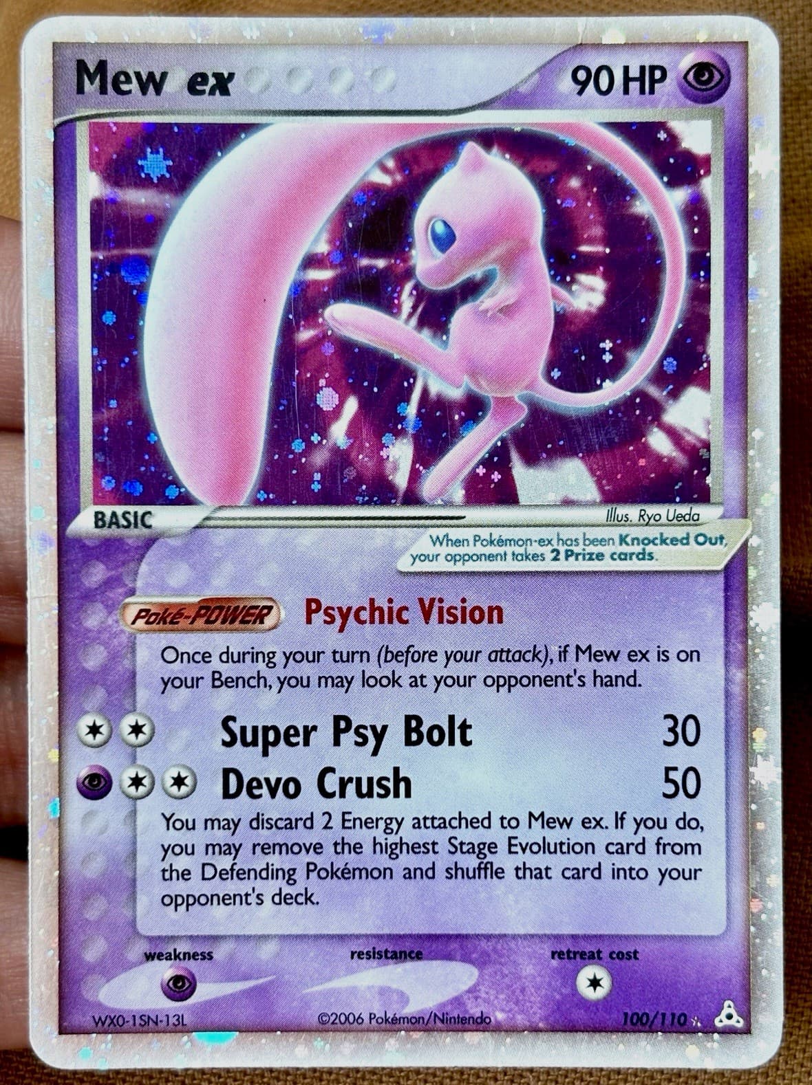 Mew ex EX Holon Phantoms Holo Ultra Rare 100/110 90 HP English TPC