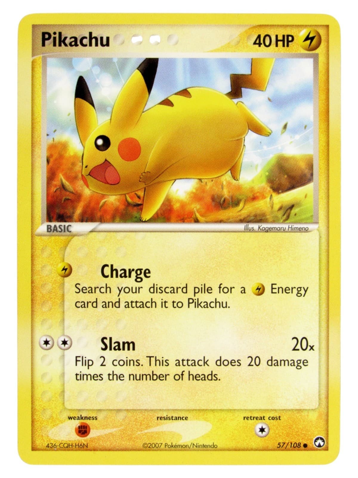 Pikachu #57/108 Power Keepers Non-Holo Pokemon Card ☆Near-Mint☆