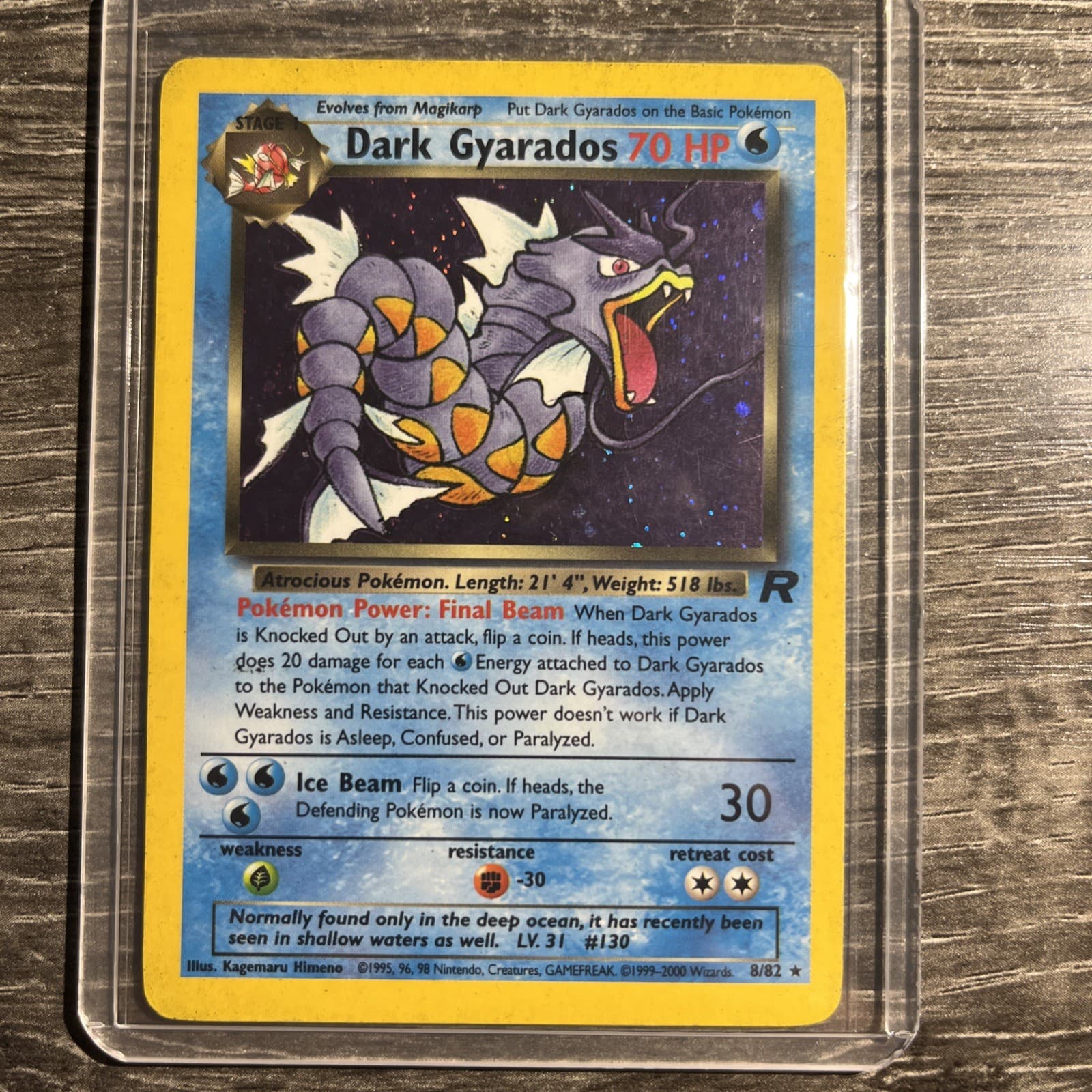 Dark Gyarados 8/82 Holo Rare Team Rocket Pokemon Unlimited Holo HP
