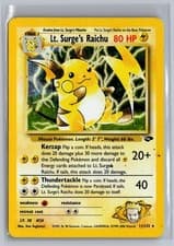 Lt. Surge's Raichu 11/132 Holo Rare Gym Challenge Pokemon Unlimited Holo MP