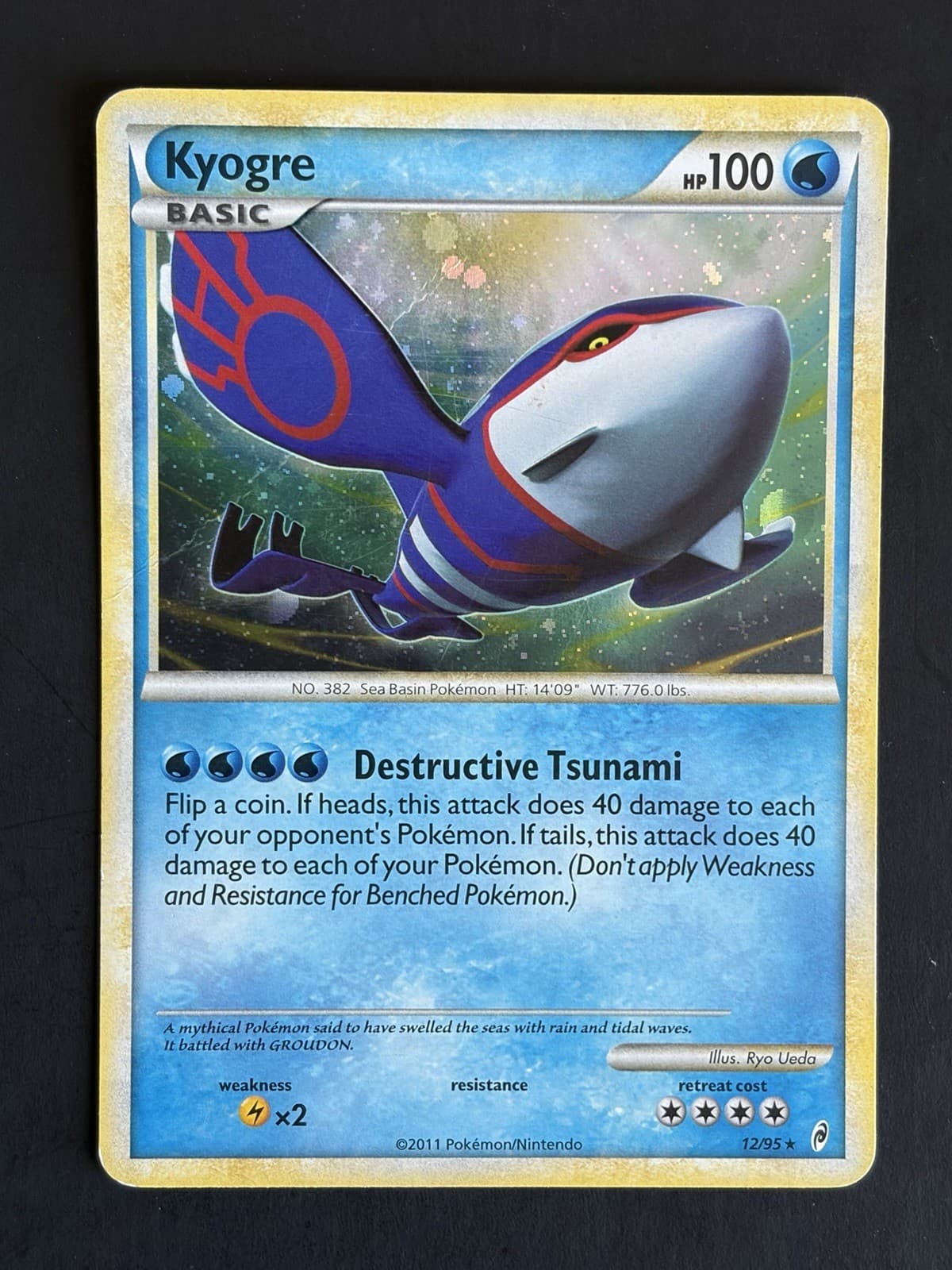 Kyogre 12/95 Holo Rare 2011 Pokemon Call of Legends COL Damaged