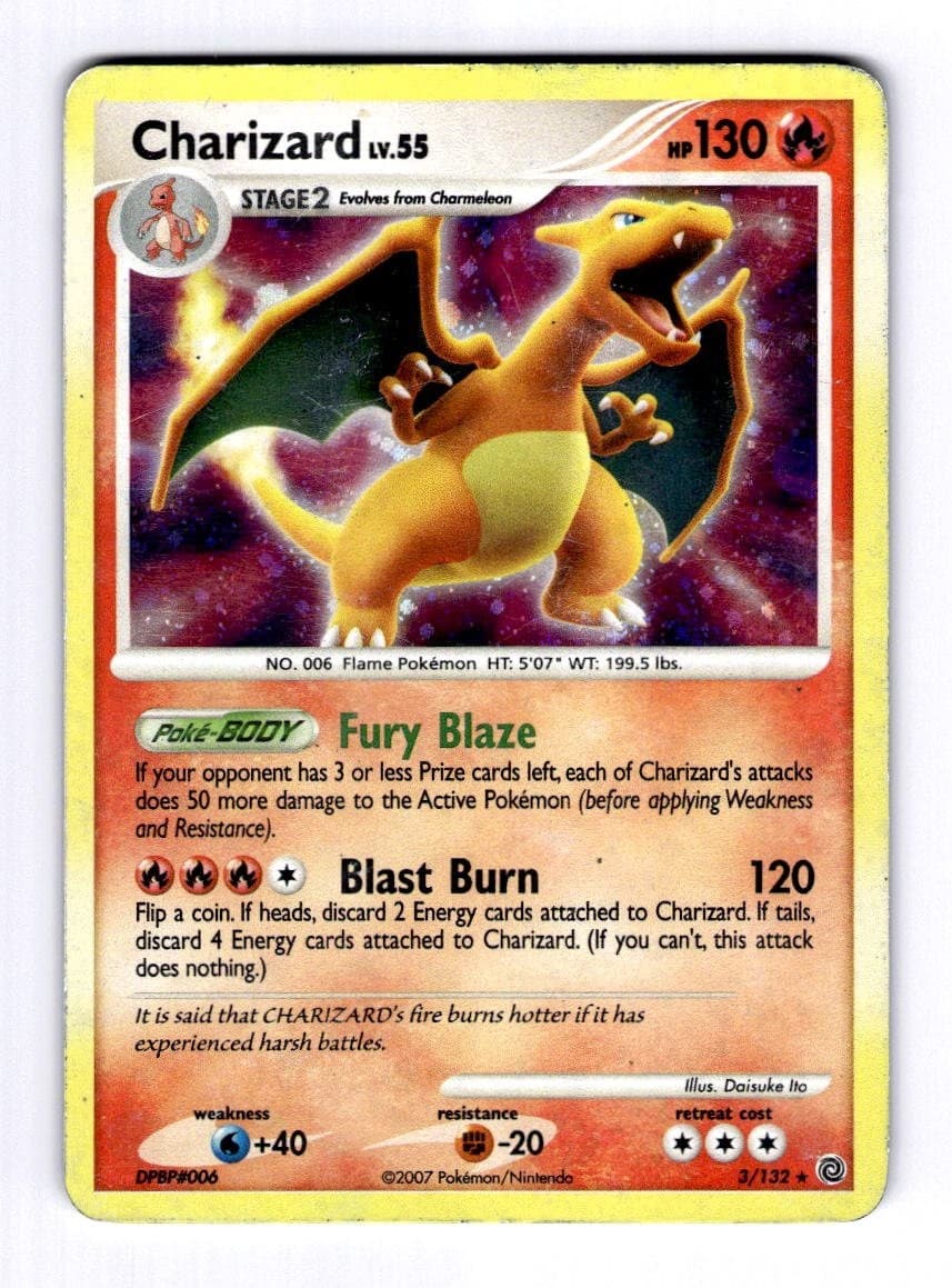 Charizard Secret Wonders #3 (2007) Holo MP Pokemon