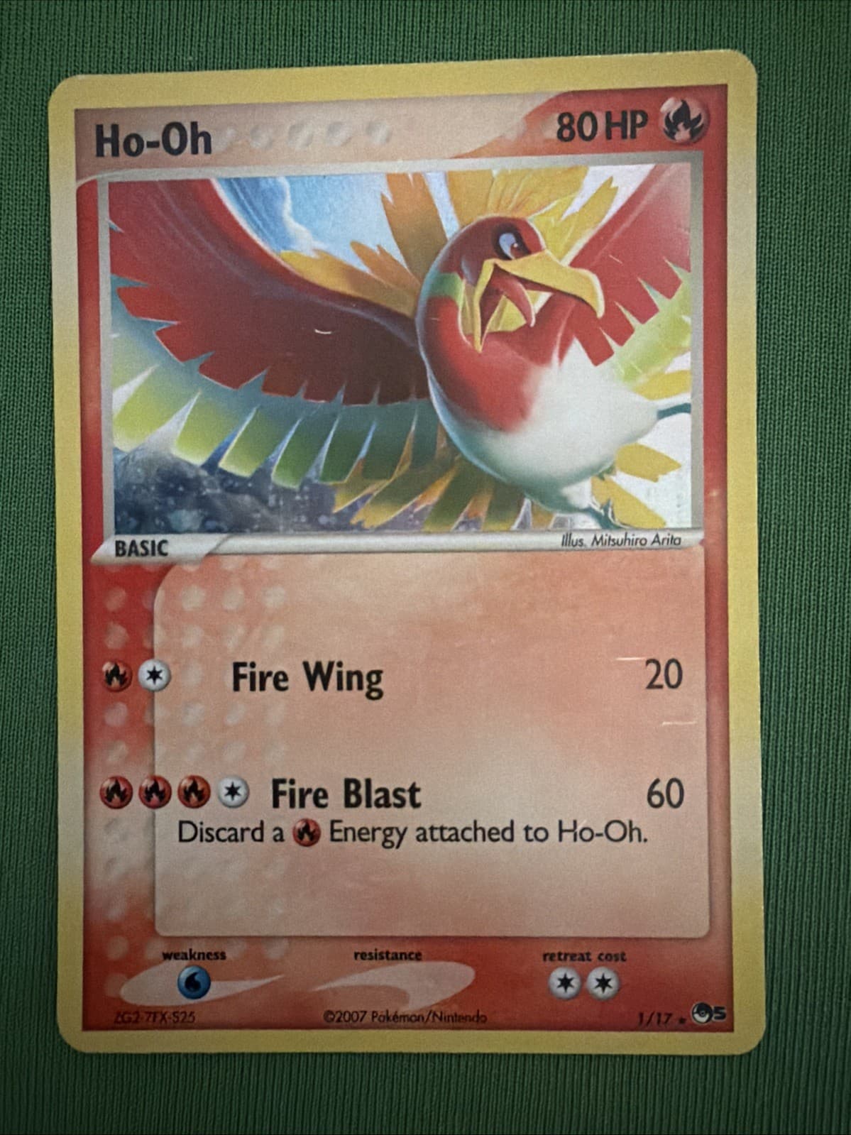 Pokémon Ho-Oh Holo Rare 80 HP POP Series 5 Basic Card 001/017