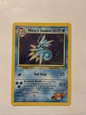 Misty's Seadra PRERELEASE Gym Heroes Holo Rare 9/132 WOTC Card Pokemon TCG Swirl