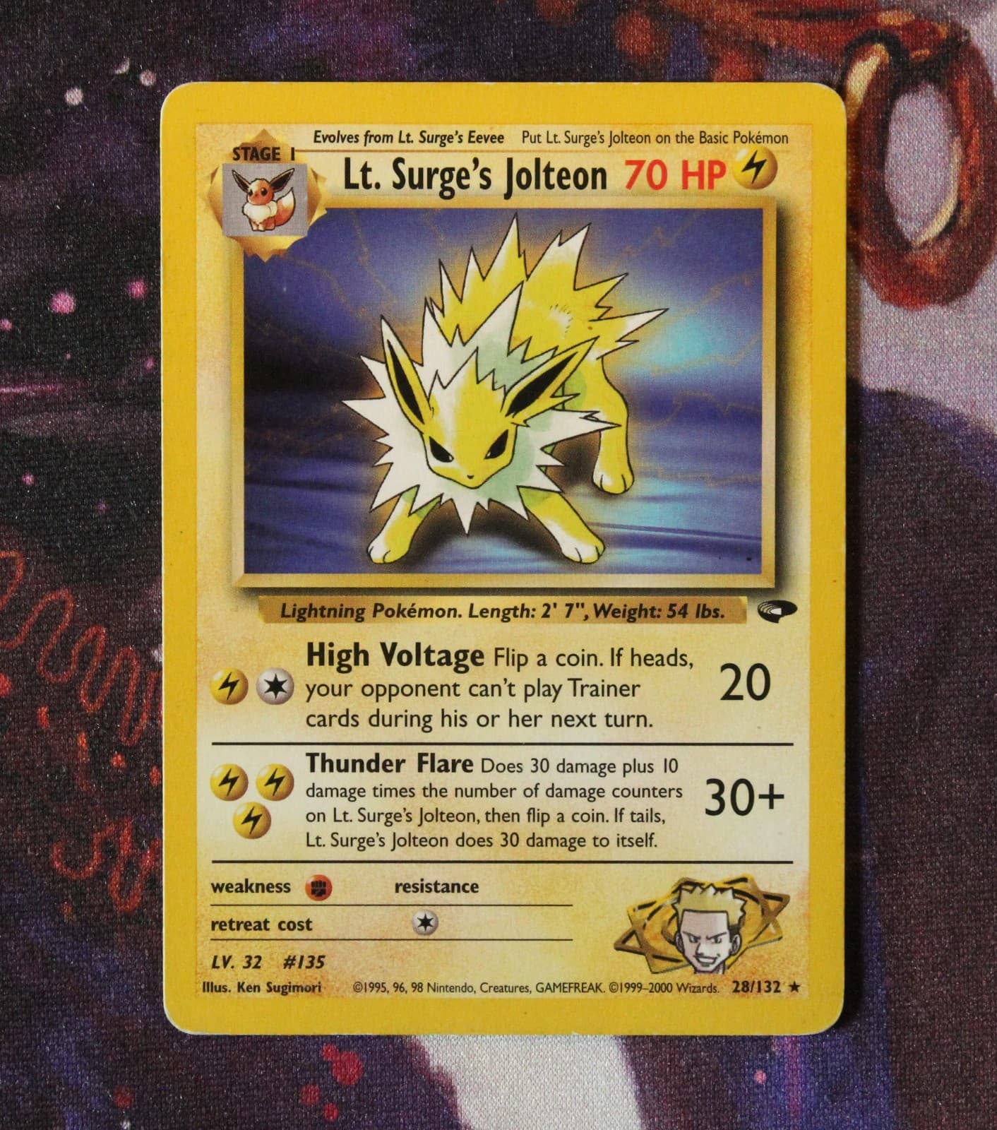 Lt. Surge's Jolteon Gym Challenge Rare MP 28/132 Pokemon TCG 2000
