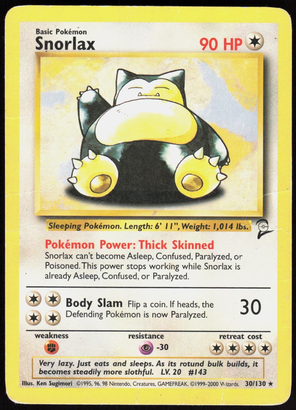 Base Set 2 Snorlax 30/130 Rare Pokemon DMG