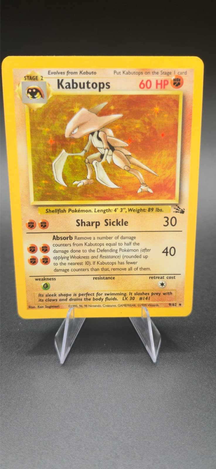 Pokemon TCG Kabutops Fossil holo 9/62 Raw LP