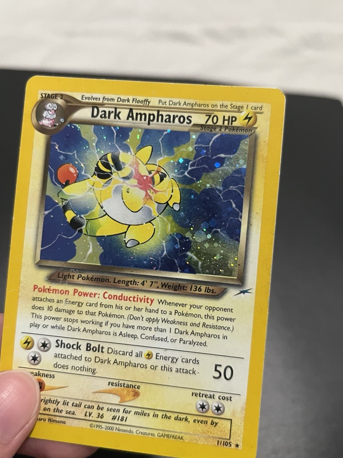 Pokemon Dark Ampharos 1/105 Neo Destiny Holo