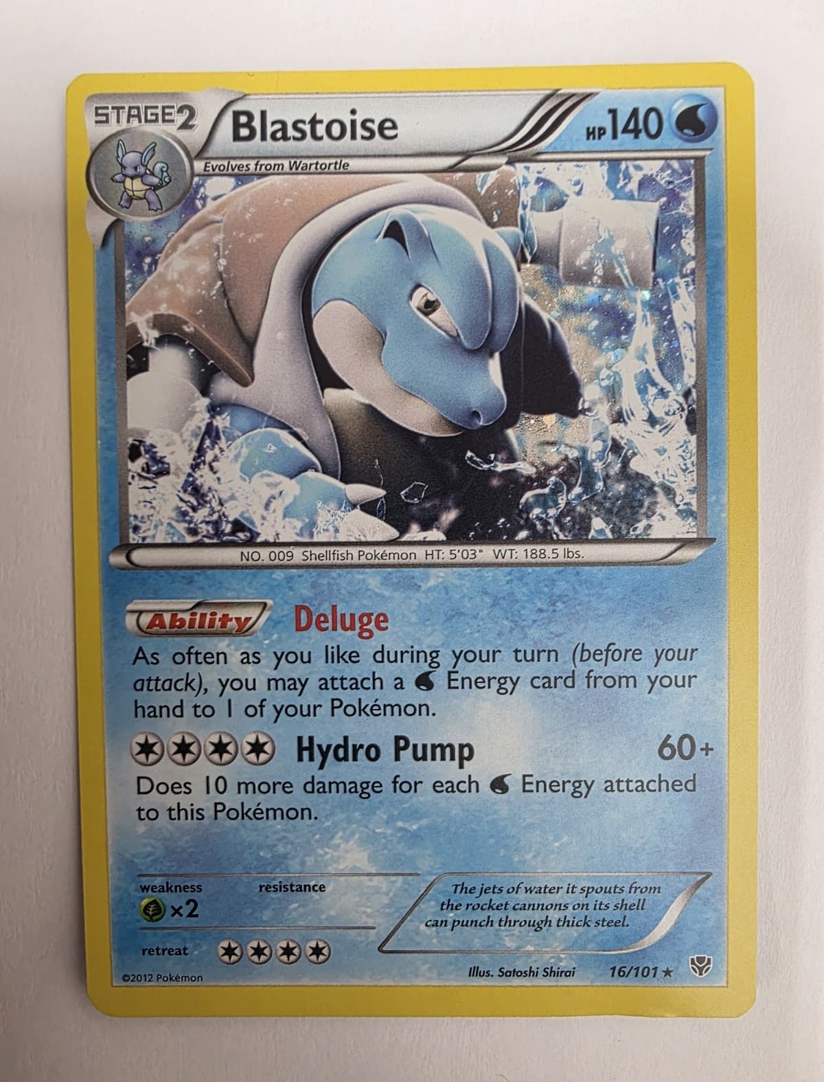 Pokémon TCG Blastoise 16/101 Black & White Plasma Blast Holo Rare 2012