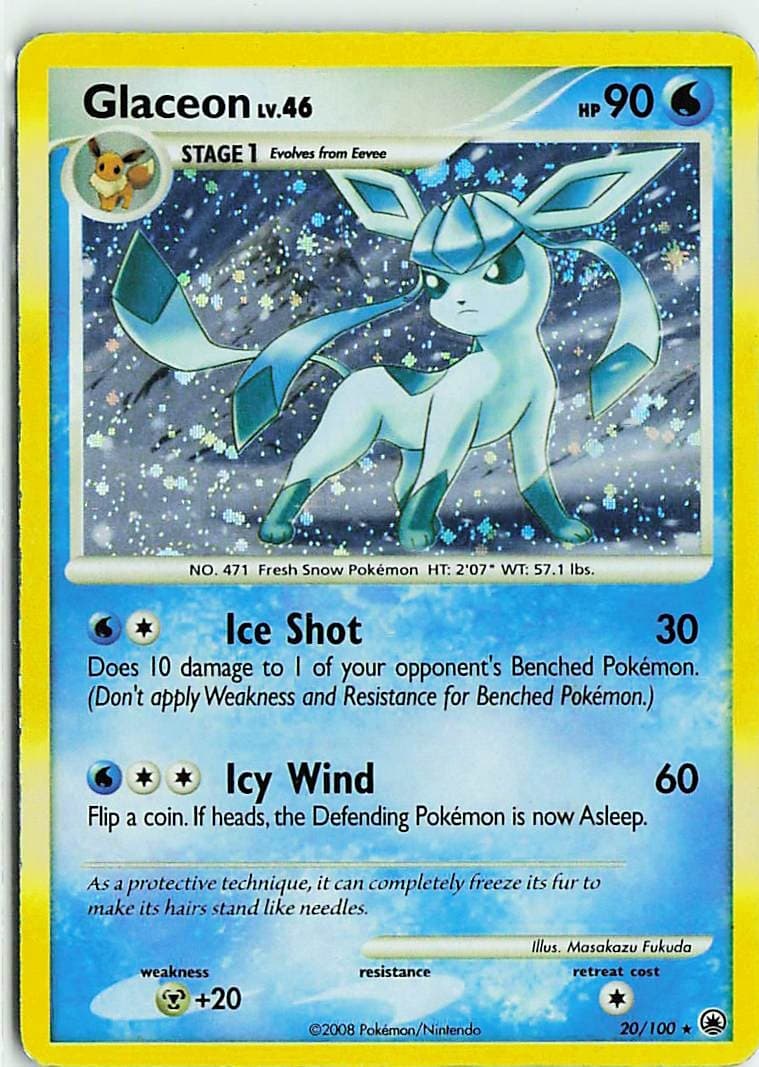 Glaceon (DP Majestic Dawn) 20/100 Holo Rare Deck Exclusives Pokemon MP
