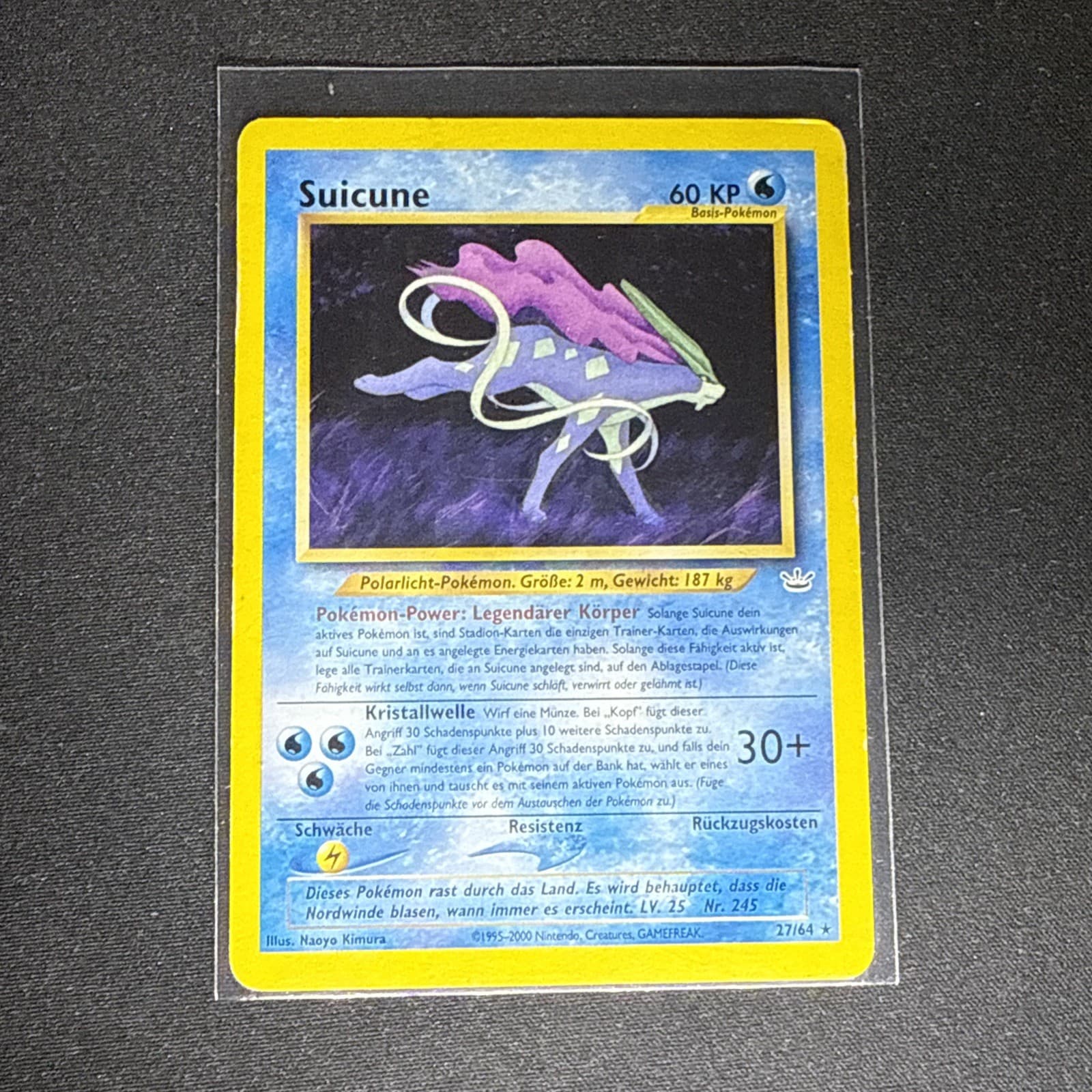 Pokemon Neo Revelation Suicune 27/64 Non-Holo Rare Card German Edition