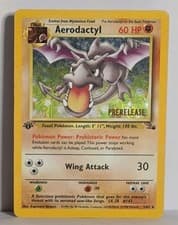 Aerodactyl 1/62 1st Edition Prerelease Stamped WOTC Holo Rare 1999 Pokemon LP-MP