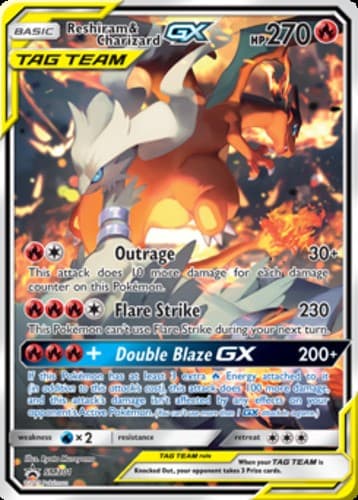 1x Reshiram & Charizard GX - SM201 - SM Black Star Promos Heavily Played Pokemon