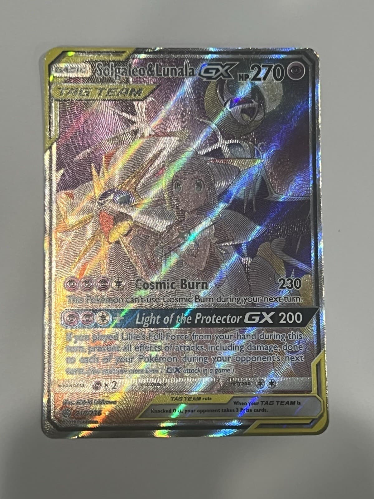 Solgaleo & Lunala GX (Full Art) 216/236 Sm-Cosmic Eclipse Holo