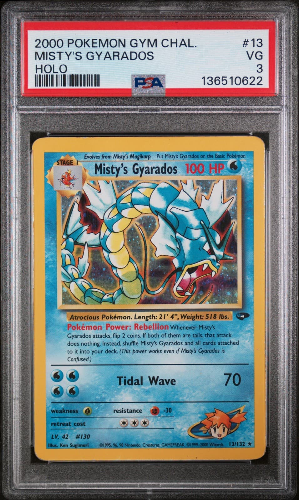 Pokemon · Misty's Gyarados · Gym Challenge · 13/132 · English · 2000 · PSA 3