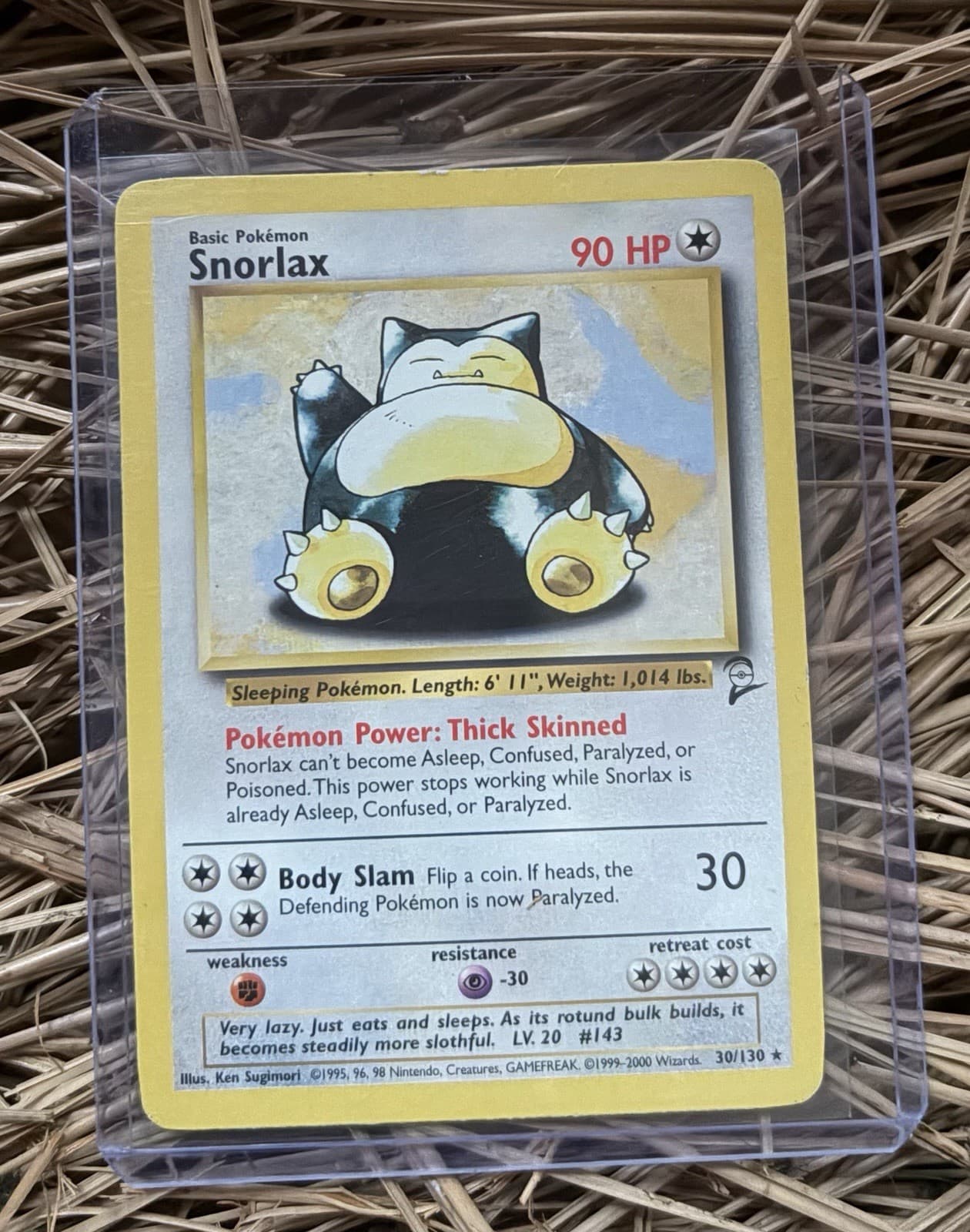Snorlax - 30/130 - Pokemon Base Set 2 Rare Card WOTC MP