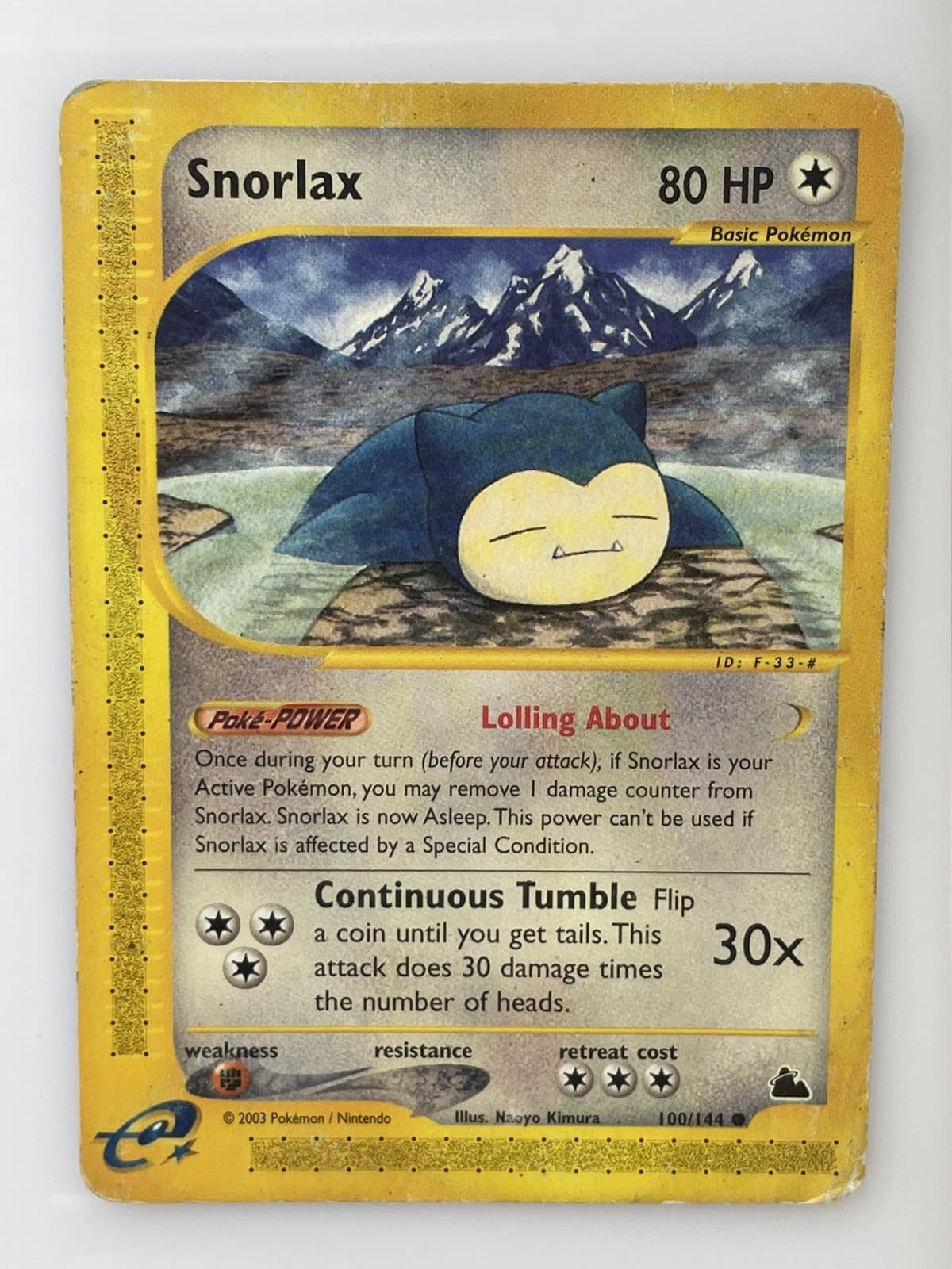 Snorlax 100/144 Skyridge Non-Holo Heavily Played WOTC 2003