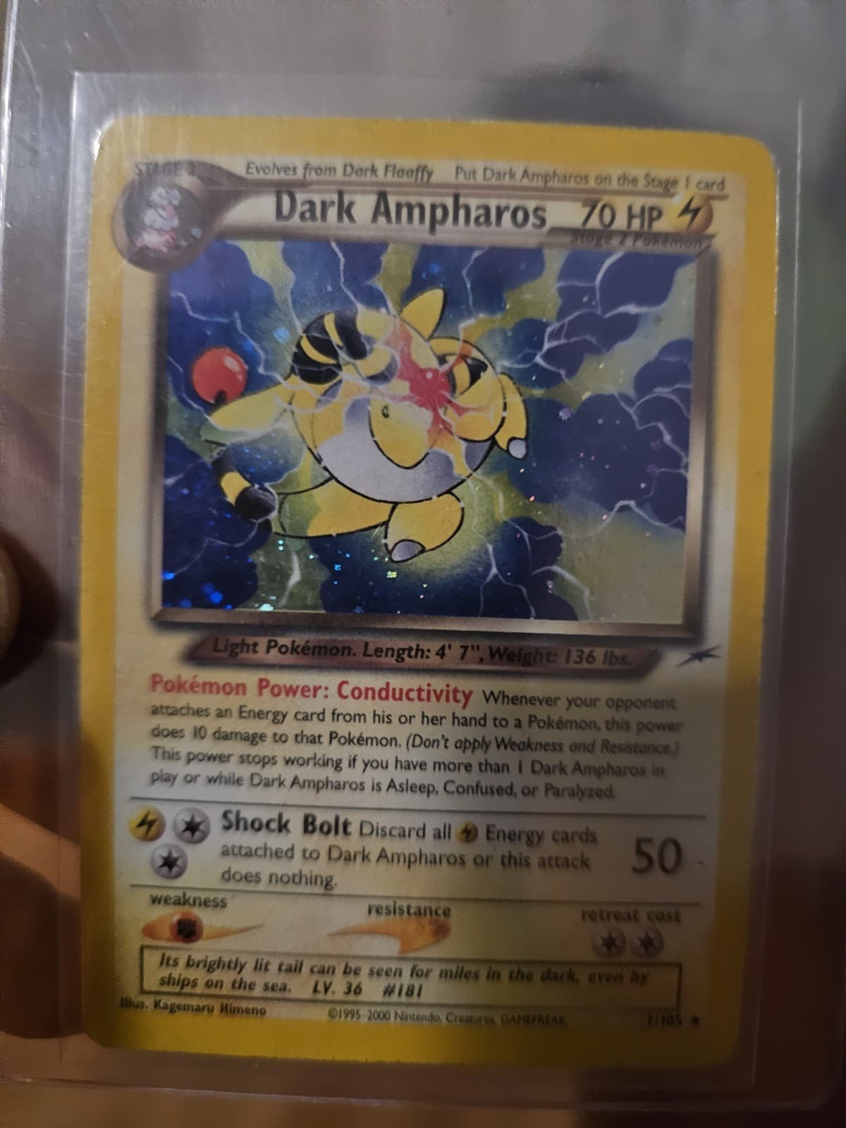 🔥🔥Dark Ampharos🔥🔥 1/105 Neo Destiny English Holo MP+