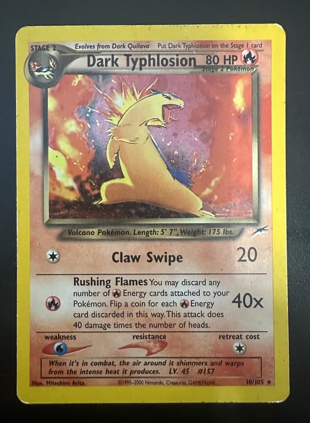 Pokémon TCG Dark Typhlosion Neo Destiny Holo Rare Card 10/105