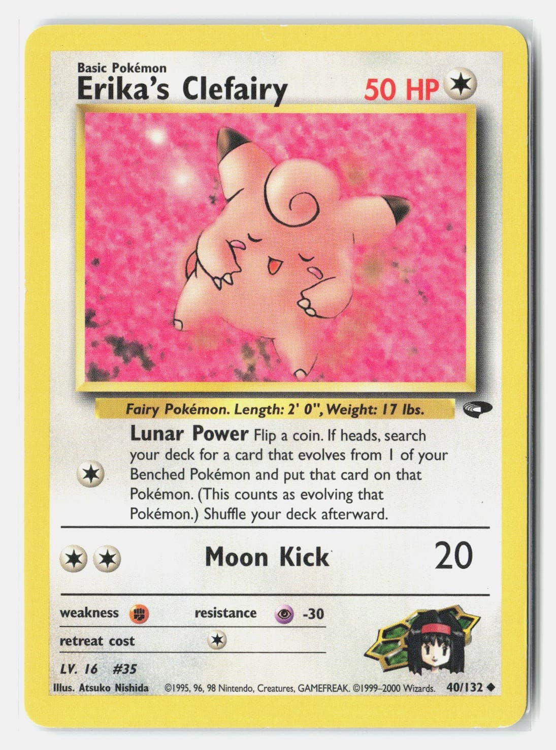 Erika's Clefairy Unlimited Uncommon Gym Challenge 040/132 LP