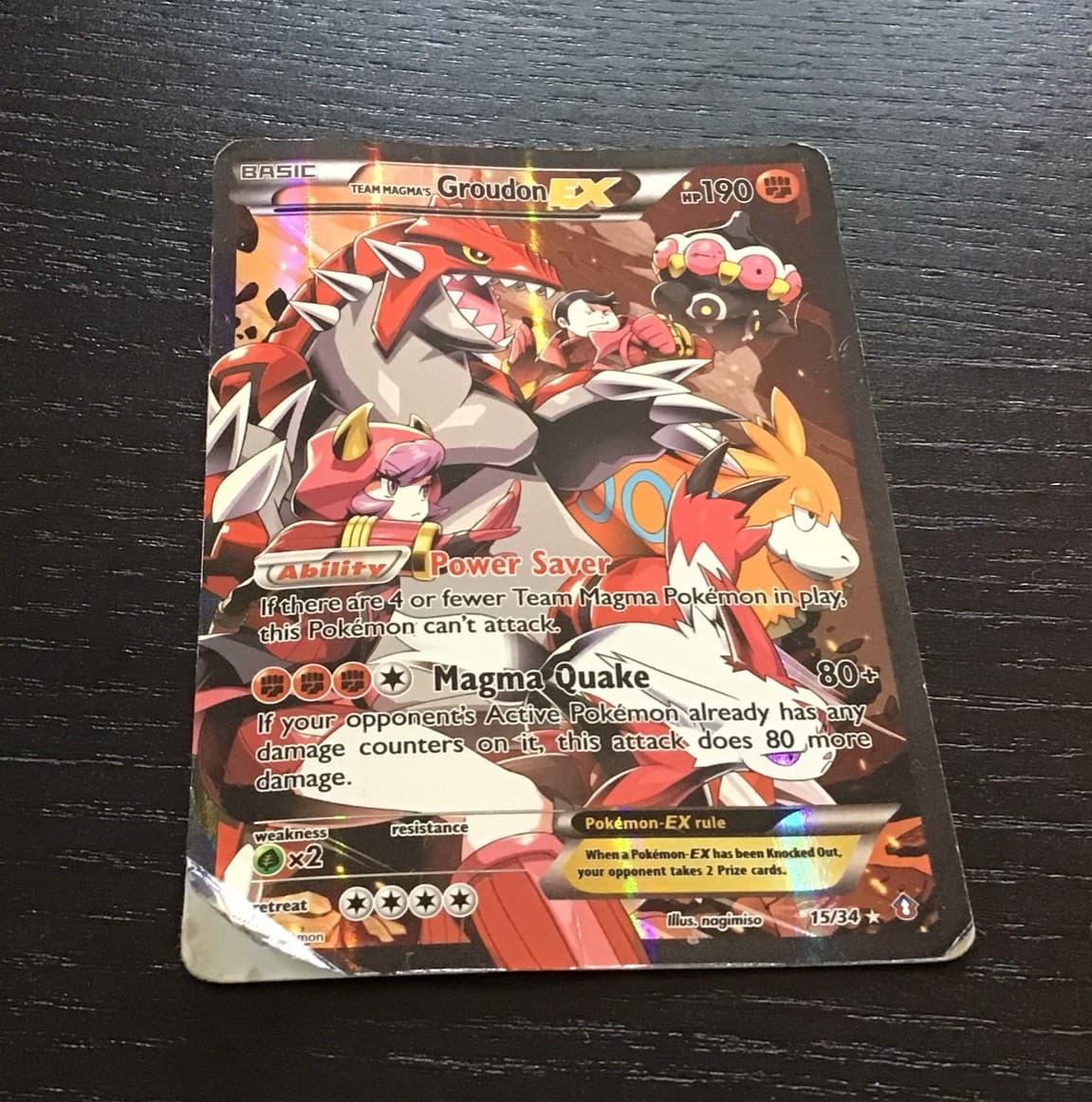 Pokémon Team Magma's Groudon EX 15/34 Double Crisis Ultra Rare Full Art Holo