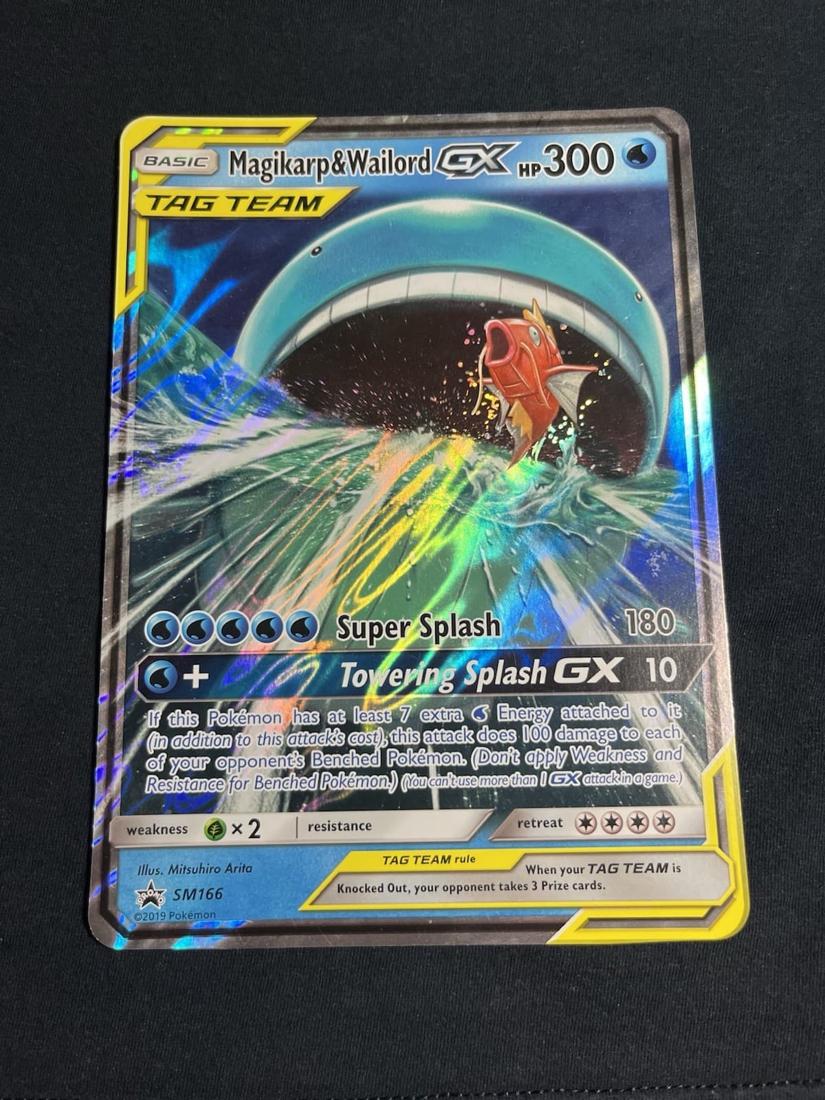 Pokemon Magikarp & Wailord GX Tag Team SM166 Holo Black Star Promo Jumbo Card