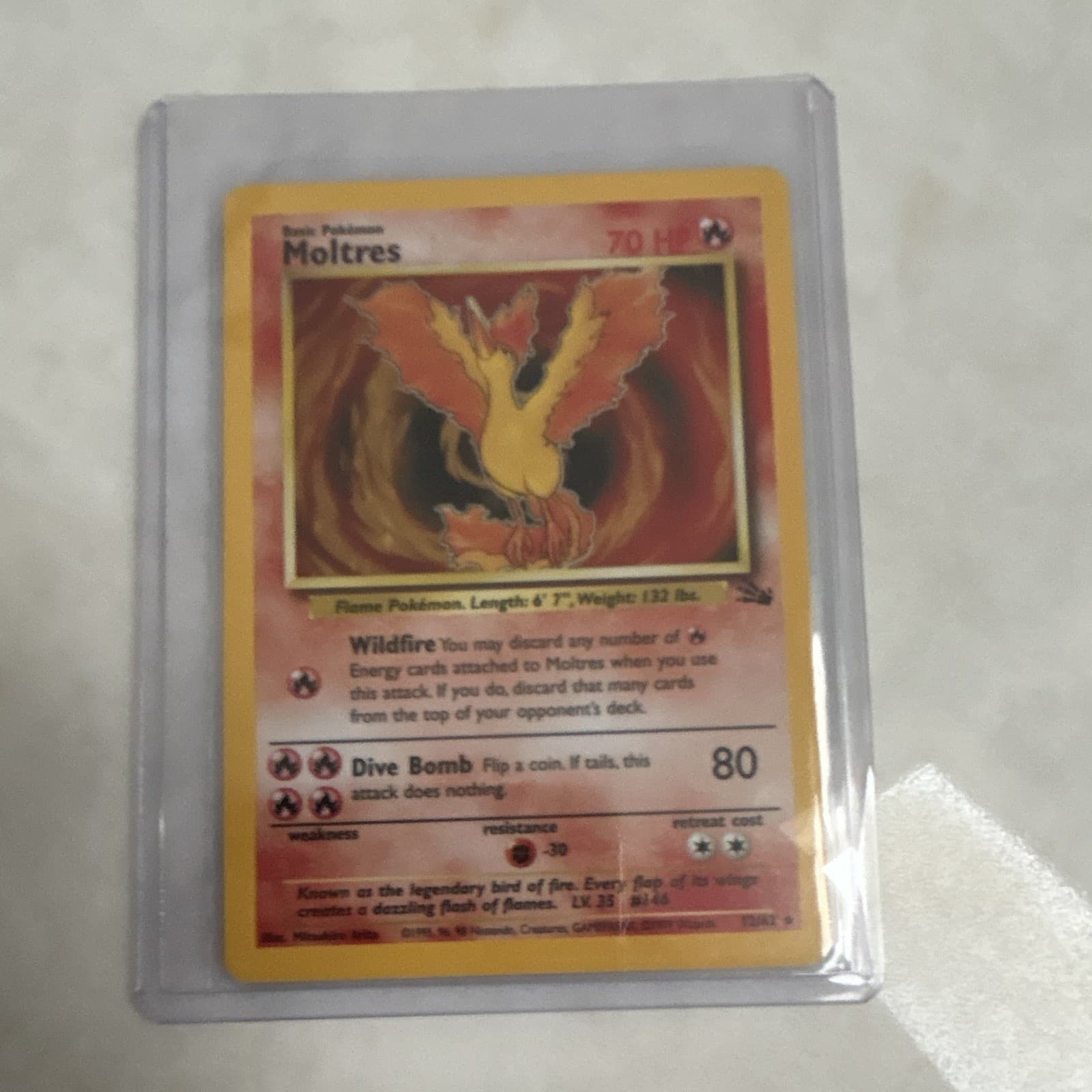 Moltres 12/62 Fossil Holo Rare 70 HP LP/MP English 1999
