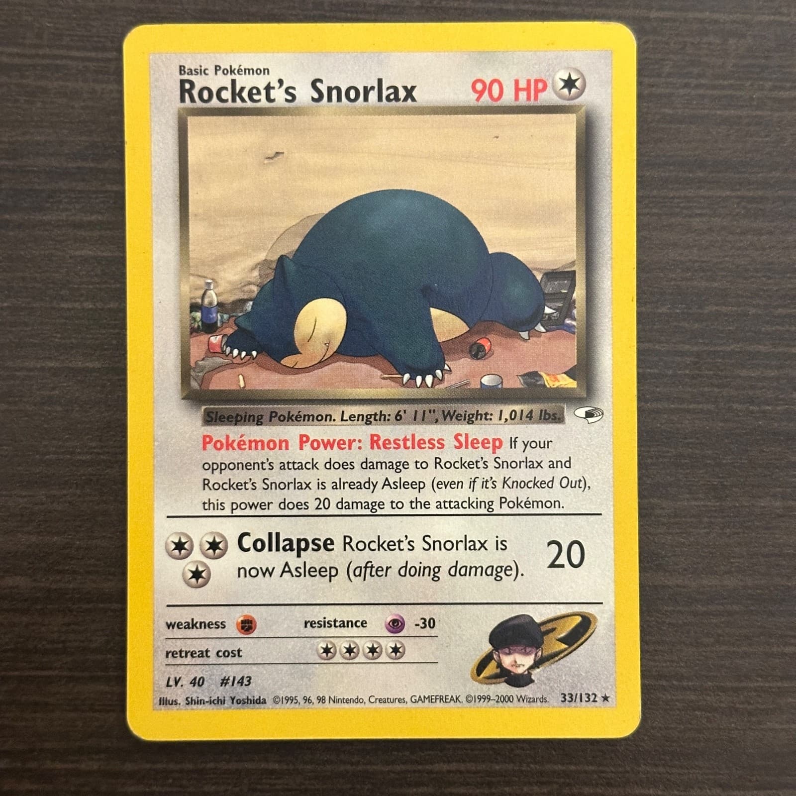 Rocket's Snorlax 033/132 Unlimited Gym Heroes LP