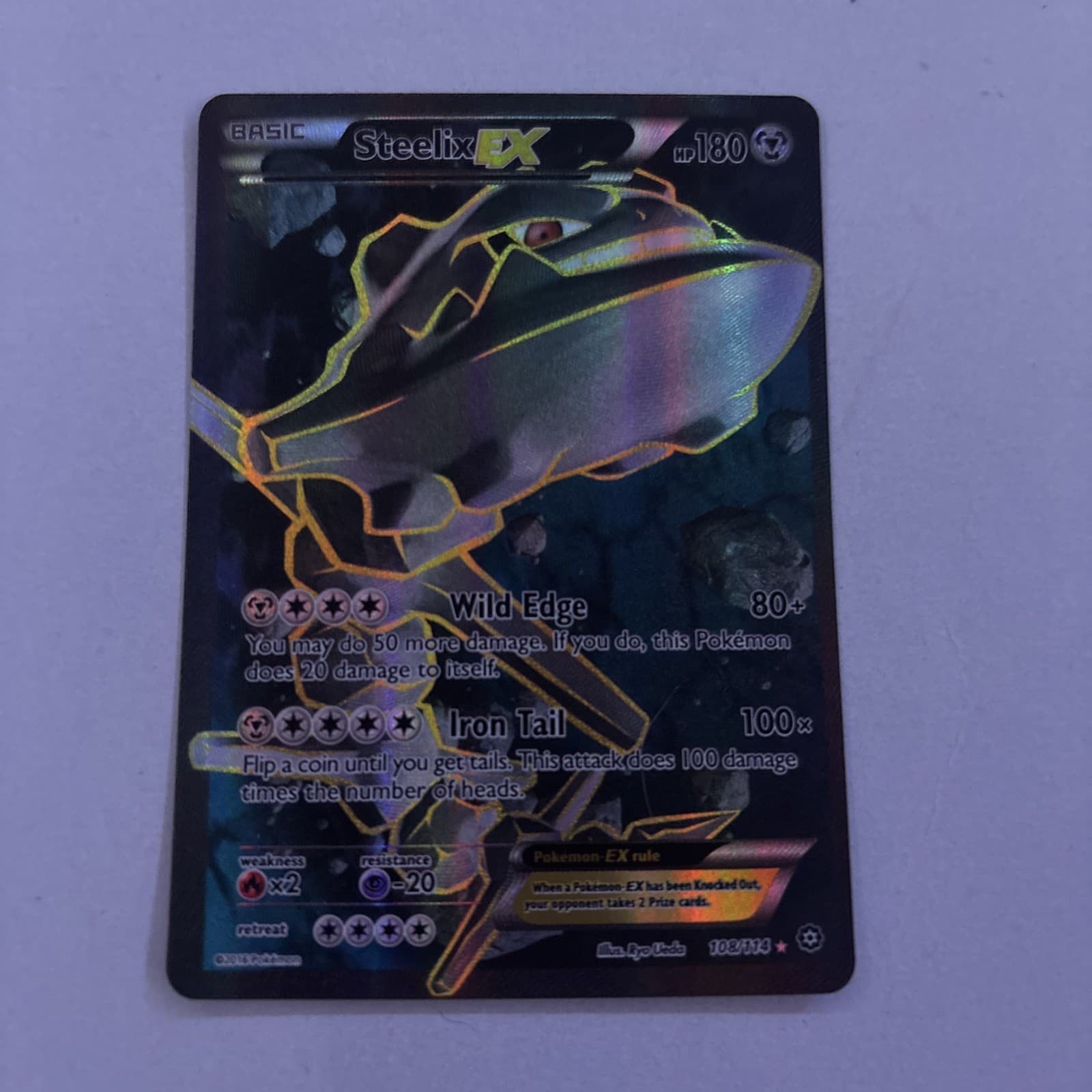 Pokémon Steelix EX Full Art Ultra Rare Holo 180 HP XY Steam Siege 108/114 NM