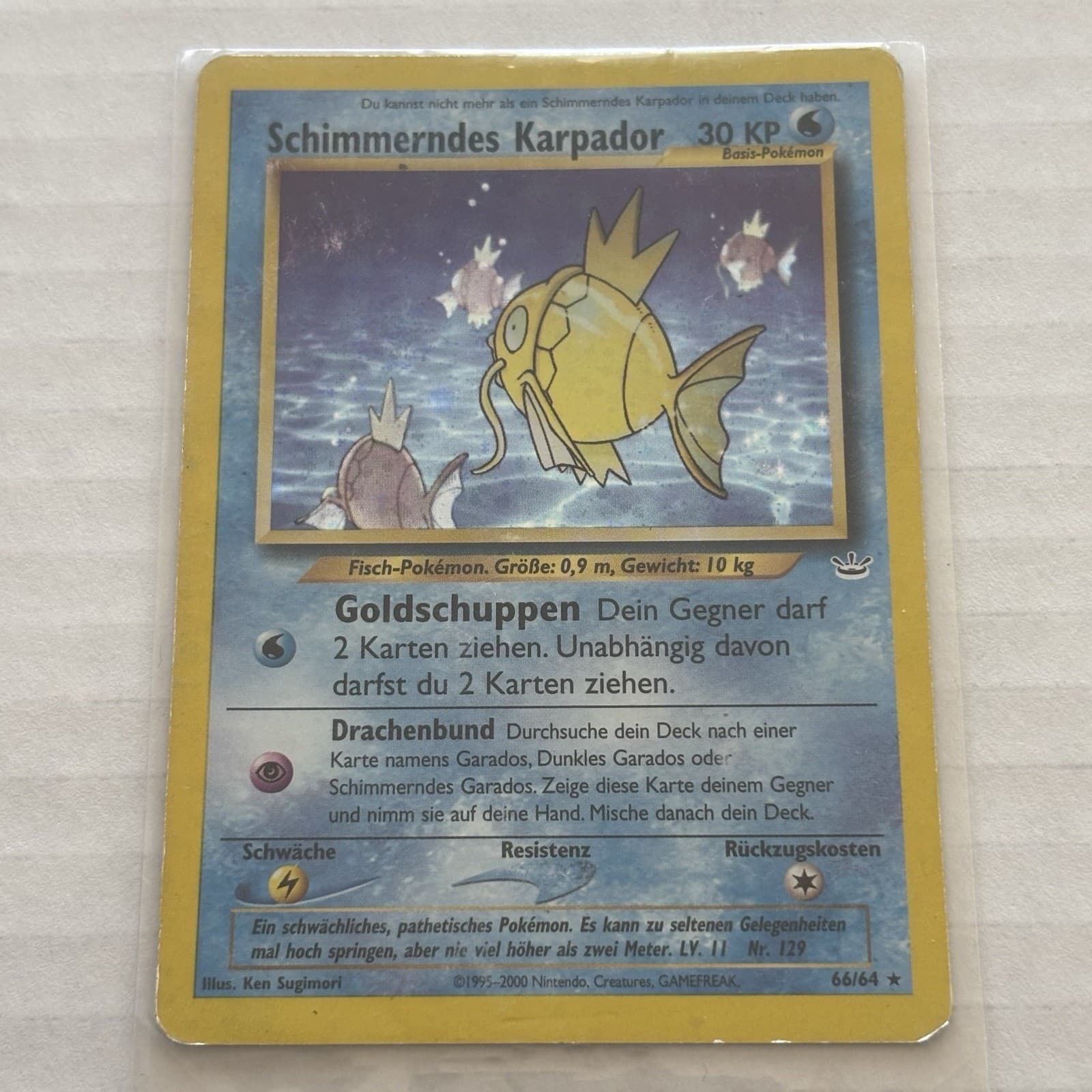 Pokémon TCG Shining Magikarp Neo Revelation Holo Card 66/64 GERMAN VERSION MP/HP