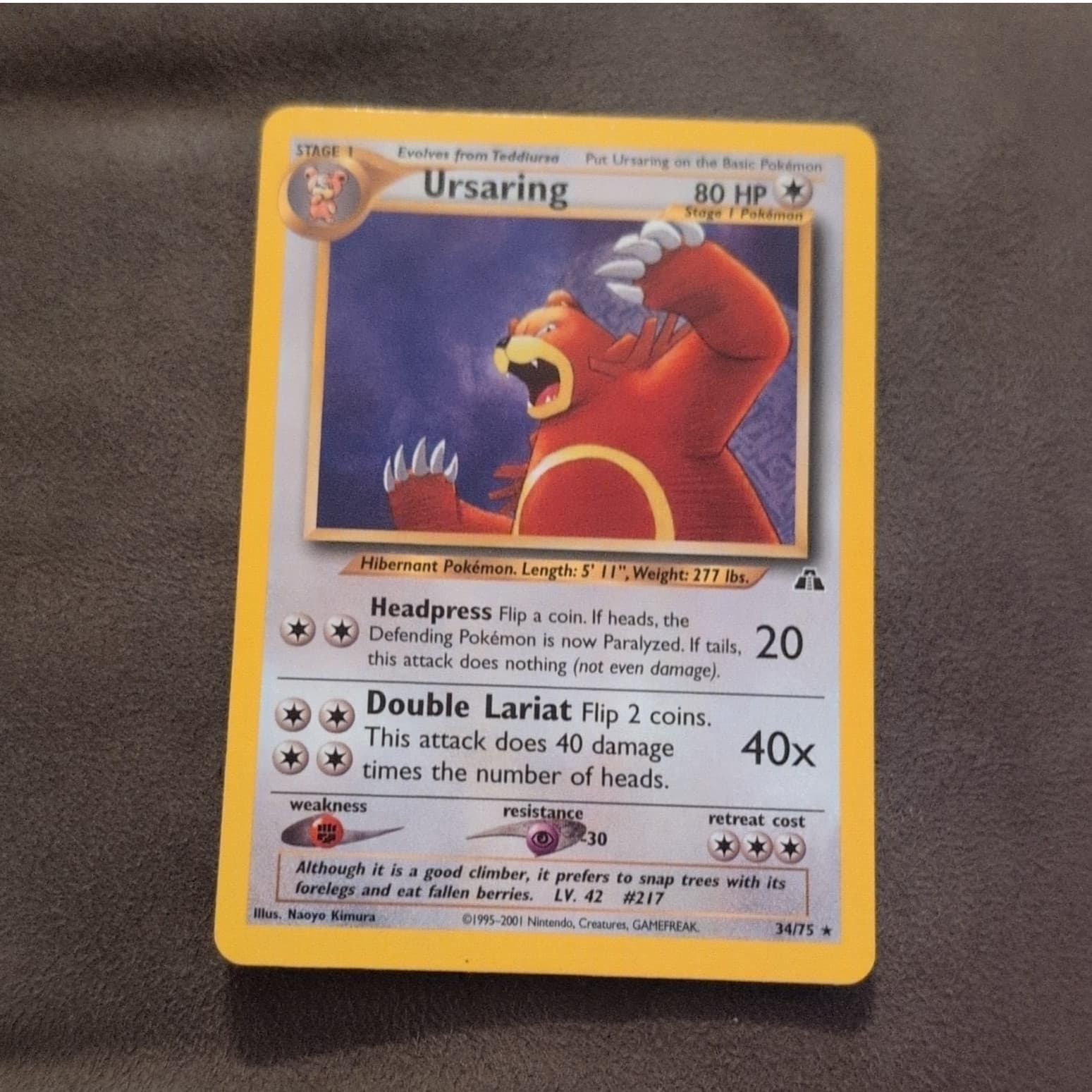 Ursaring 34/75 - Neo Discovery Rare Unlimited Regular (EN) Pokémon TCG 2001