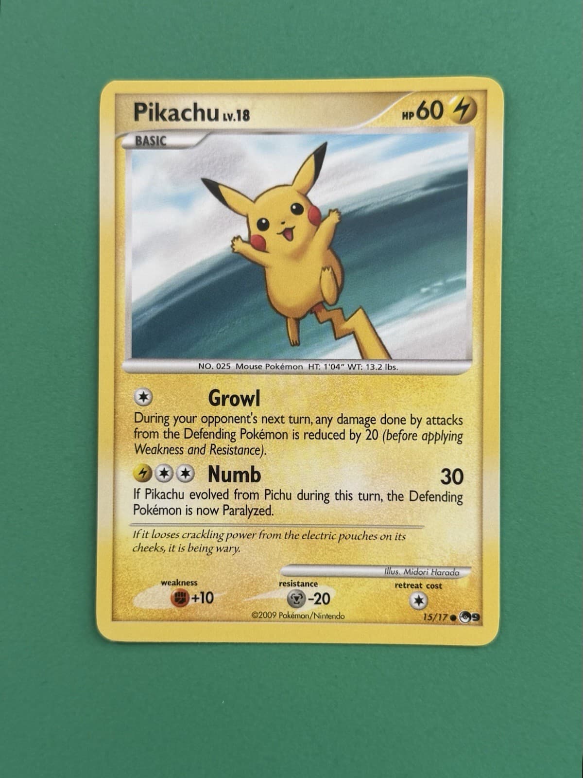 2009 Pokémon Pikachu LV.18 Pop Series 9 15/17 NRMT